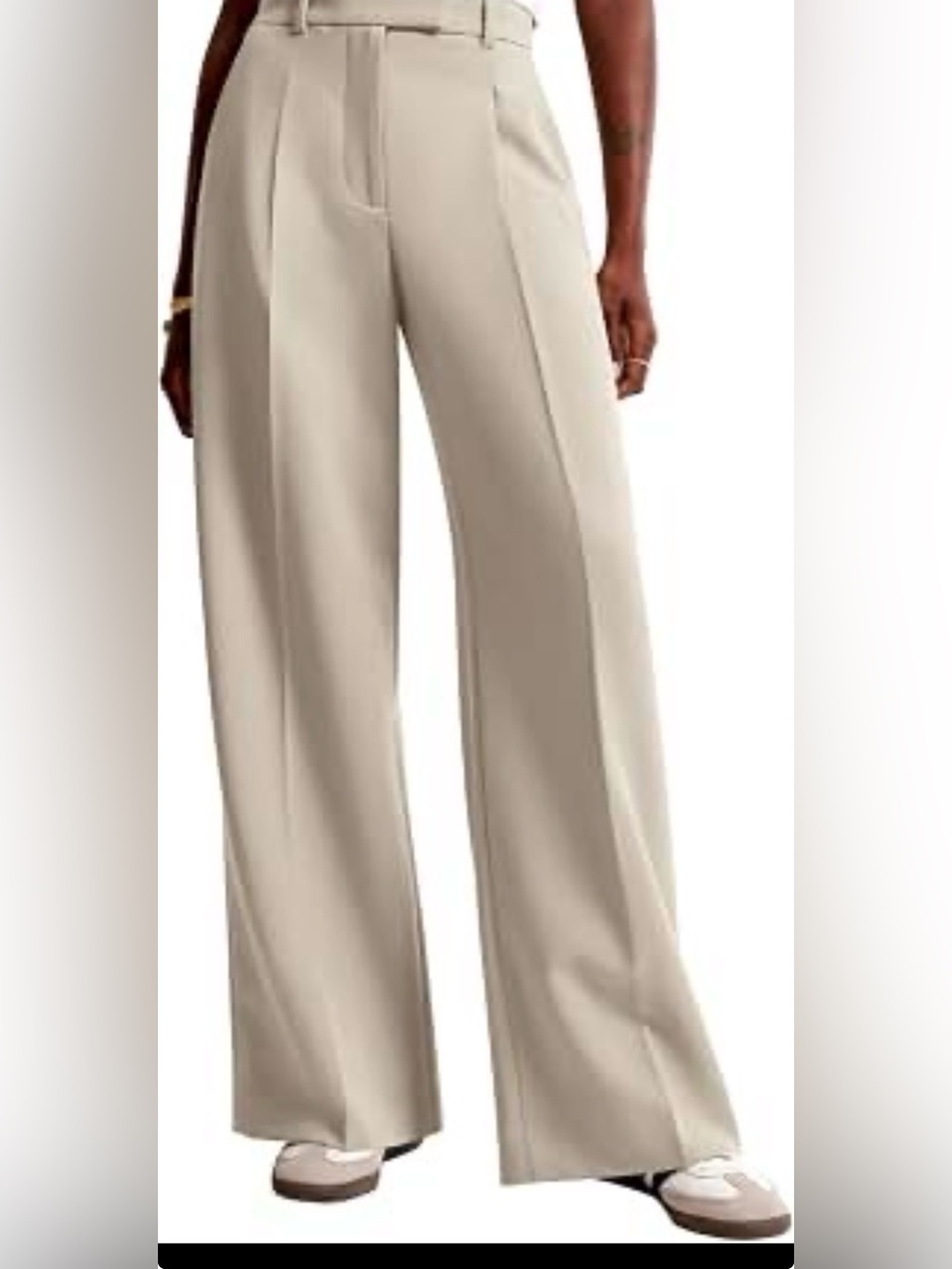 Joie Womens Size 10 Khaki Cream Wide Leg High Rise Dress Pants Trousers Pants